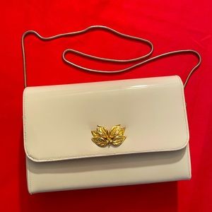 Unique Beige Vinyl Clutch Purse